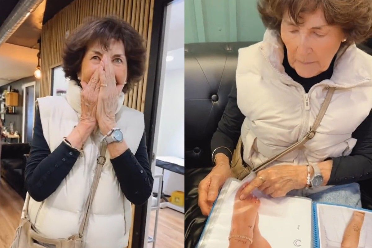 Женщина сделала тату в 90 лет Женщина сделала тату в 90 лет