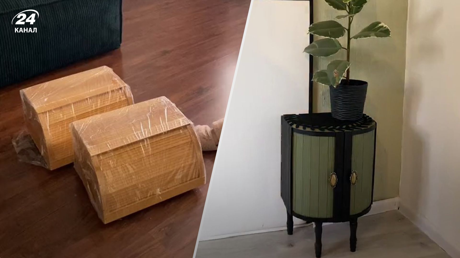 Женщина сделала из хлебниц тумбы Женщина сделала из хлебниц тумбы