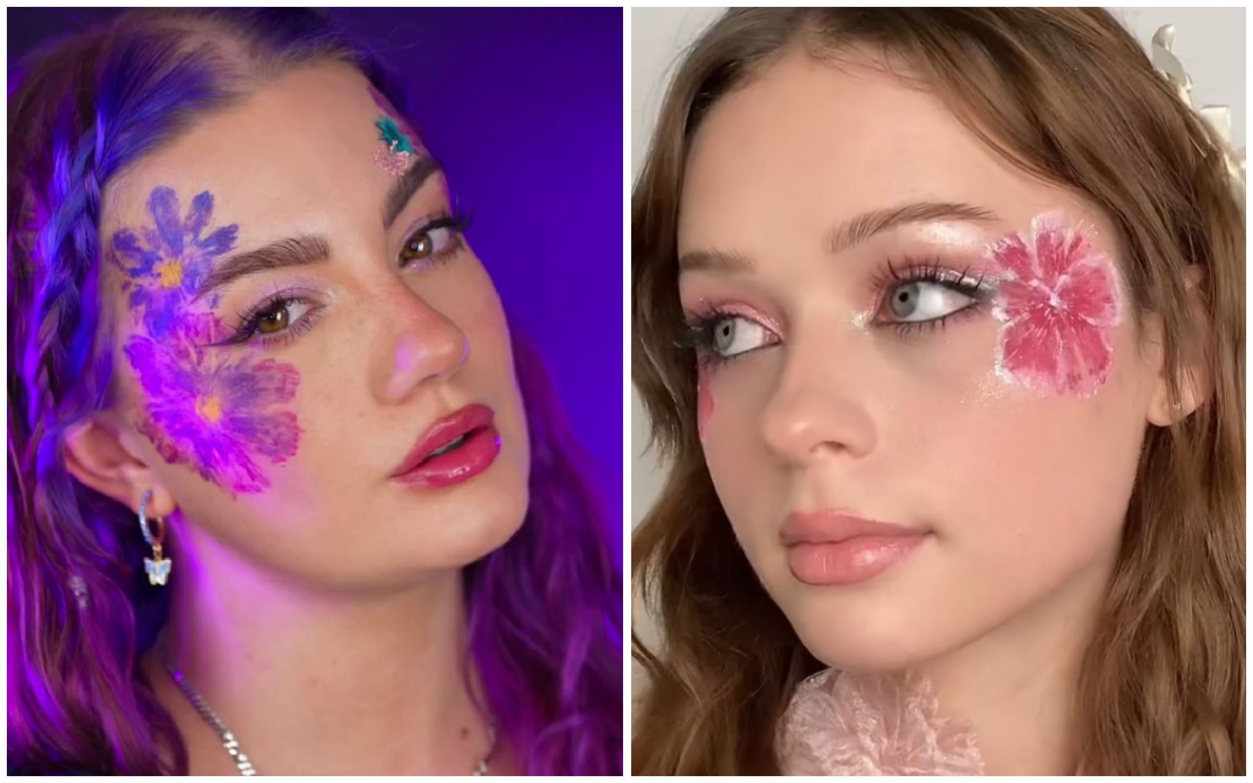 Трендовый макияж с цветами Трендовый макияж с цветами