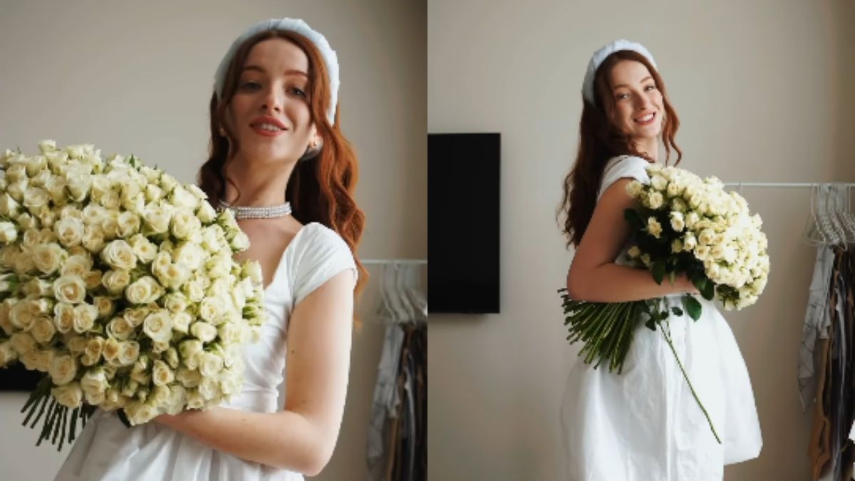 Дівчина пошила весільну сукню з мішка Дівчина пошила весільну сукню з мішка