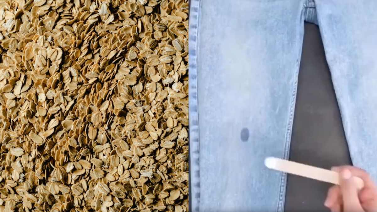 Овсянка выводит жирное пятно Овсянка выводит жирное пятно