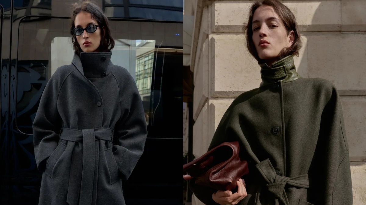 Пальто с высоким воротником становится трендом осени